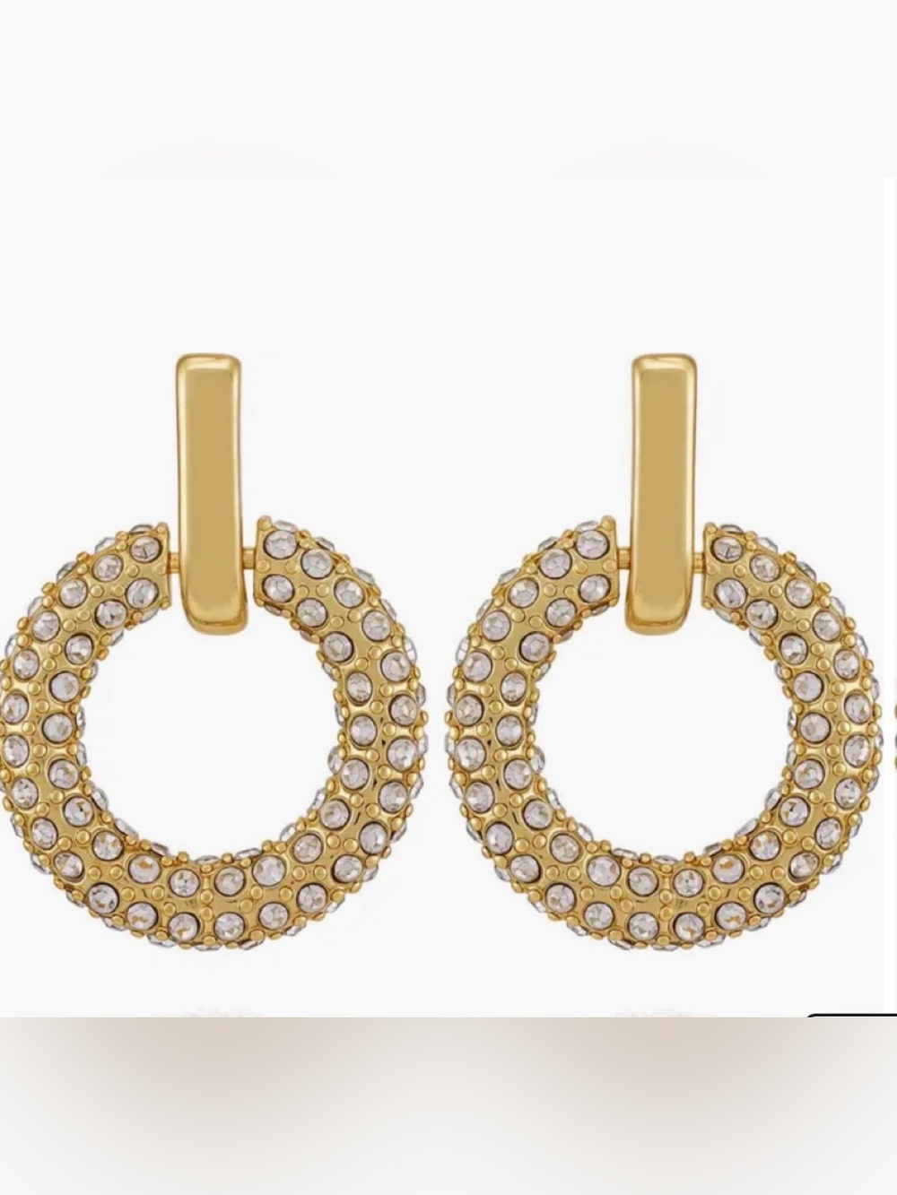 Vince Camuto Zora Crystal Pave Hoop Drop Earrings NWT